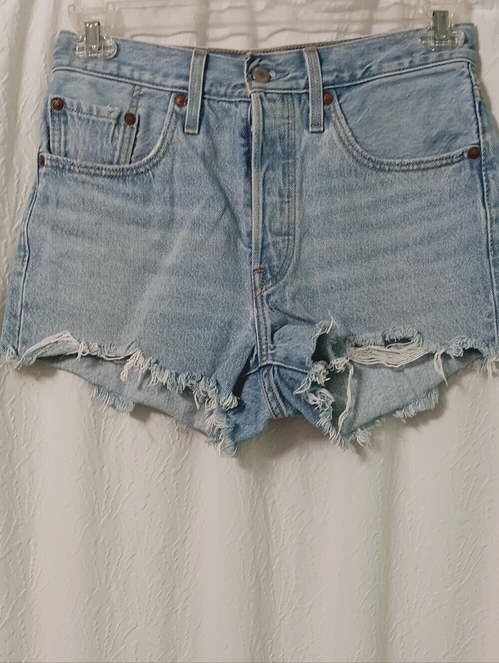Levis 501 Premium High-Rise Light Blue  Cutoff Shorts Size 27